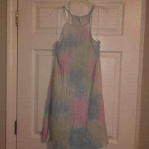 Tie dye high neck dress